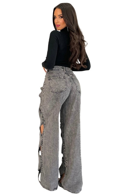 WOMEN FASHION STYLE DENIM PANTS