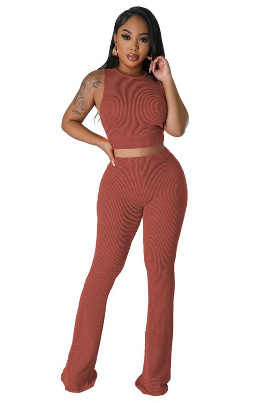 FASHION WOMEN TWO PIECE PANTS SET